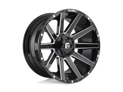 Fuel Wheels Contra Gloss Black Milled Wheel; 20x10; -18mm Offset; 8x170mm Bolt Pattern; 125.10mm Hub Bore