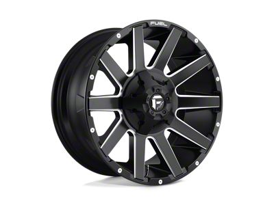 Fuel Wheels Contra Matte Black Milled Wheel; 20x9; 20mm Offset; 8x165.1mm Bolt Pattern; 125.10mm Hub Bore