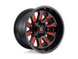 Fuel Wheels Hardline Gloss Black with Red Tinted Clear Wheel; 18x9; 1mm Offset