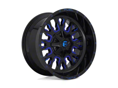 Fuel Wheels Stroke Gloss Black with Blue Tinted Clear Wheel; 20x9; 20mm Offset