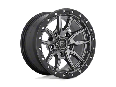 Fuel Wheels Rebel Matte Gunmetal with Black Bead Ring Wheel; 17x9; -12mm Offset