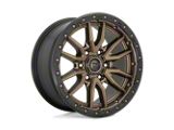 Fuel Wheels Rebel Matte Bronze with Black Bead Ring Wheel; 17x9; 1mm Offset; 5x127mm Bolt Pattern; 71.50mm Hub Bore