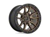Fuel Wheels Rebel Matte Bronze with Black Bead Ring Wheel; 17x9; -12mm Offset; 5x127mm Bolt Pattern; 71.50mm Hub Bore