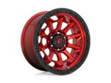 Fuel Wheels Covert Candy Red with Black Bead Ring Wheel; 17x9; 1mm Offset; 5x127mm Bolt Pattern; 71.50mm Hub Bore