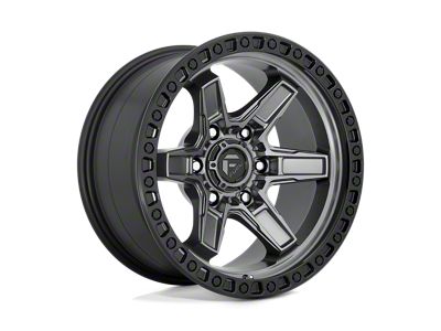 Fuel Wheels Kicker Matte Gunmetal with Black Bead Ring Wheel; 17x9; -12mm Offset