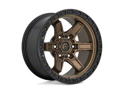 Fuel Wheels Kicker Matte Bronze with Black Bead Ring Wheel; 17x9; 1mm Offset; 6x139.7mm Bolt Pattern; 106.10mm Hub Bore