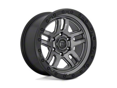 Fuel Wheels Ammo Matte Gunmetal with Black Bead Ring Wheel; 18x9; 20mm Offset; 6x139.7mm Bolt Pattern; 106.10mm Hub Bore