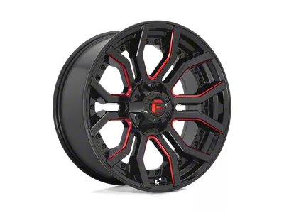 Fuel Wheels Rage Gloss Black with Red Tinted Clear Wheel; 22x10; -18mm Offset
