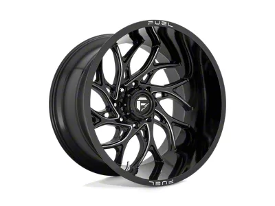 Fuel Wheels Runner Gloss Black Milled Wheel; 20x8.25; 105mm Offset; 8x200mm Bolt Pattern; 142mm Hub Bore
