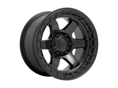 Fuel Wheels Block Matte Black with Black Ring Wheel; 18x9; -12mm Offset; 6x139.7mm Bolt Pattern; 106.10mm Hub Bore