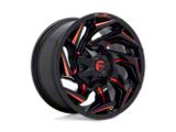 Fuel Wheels Reaction Gloss Black Milled with Red Tint Wheel; 20x10; -18mm Offset; 6x135/6x139.7mm Bolt Pattern; 106.10mm Hub Bore