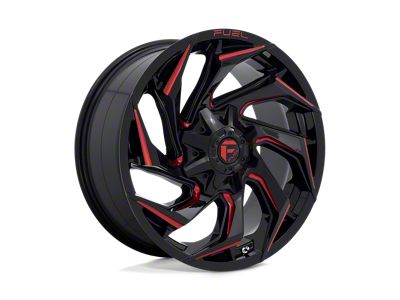 Fuel Wheels Reaction Gloss Black Milled with Red Tint Wheel; 20x9; 20mm Offset