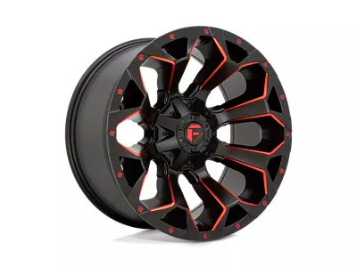 Fuel Wheels Assault Matte Black Red Milled Wheel; 18x9; 1mm Offset