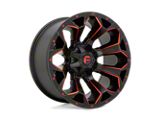 Fuel Wheels Assault Matte Black Red Milled Wheel; 20x10; -18mm Offset; 5x114.3/5x127mm Bolt Pattern; 78.10mm Hub Bore