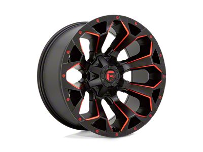 Fuel Wheels Assault Matte Black Red Milled Wheel; 20x10; -18mm Offset; 5x114.3/5x127mm Bolt Pattern; 78.10mm Hub Bore