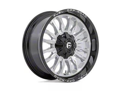 Fuel Wheels Arc Silver Brushed Face with Milled Black Lip Wheel; 20x10; -18mm Offset