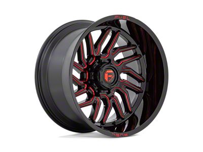 Fuel Wheels Hurricane Gloss Black Milled with Red Tint Wheel; 20x10; -18mm Offset