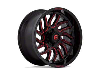 Fuel Wheels Hurricane Gloss Black Milled with Red Tint Wheel; 20x10; -18mm Offset