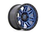 Fuel Wheels Syndicate Dark Blue with Black Ring Wheel; 17x9; 1mm Offset; 6x139.7mm Bolt Pattern; 106.10mm Hub Bore