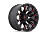 Fuel Wheels Flame Gloss Black Milled with Red Accents Wheel; 20x10; -18mm Offset; 6x139.7mm Bolt Pattern; 106.10mm Hub Bore