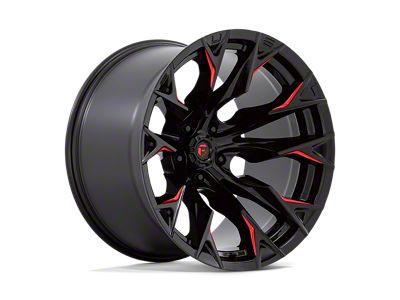 Fuel Wheels Flame Gloss Black Milled with Candy Red Wheel; 20x12; -44mm Offset; 5x127mm Bolt Pattern; 71.50mm Hub Bore