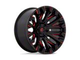 Fuel Wheels Quake Gloss Black Milled with Red Accents Wheel; 20x10; -18mm Offset