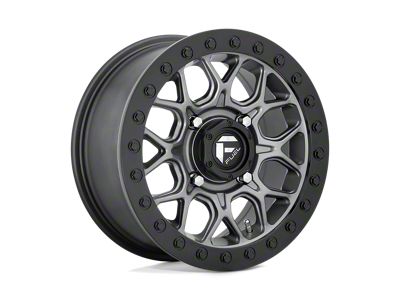 Fuel Wheels Tech Beadlock Matte Gunmetal Black Bead Ring Wheel; 15x7; 38mm Offset