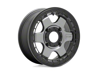 Fuel Wheels Block Beadlock Matte Gunmetal with Black Ring Wheel; 15x6; 38mm Offset; 4x137mm Bolt Pattern; 110.10mm Hub Bore