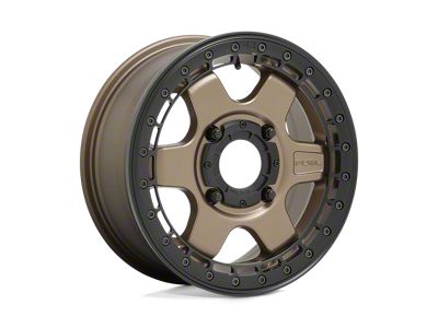 Fuel Wheels Block Beadlock Matte Bronze with Black Ring Wheel; 15x6; 38mm Offset; 4x137mm Bolt Pattern; 110.10mm Hub Bore