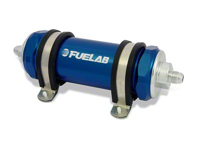 Fuelab 828 In-Line Fuel Filter Long -10AN In/Out 6 Micron - 82833-3