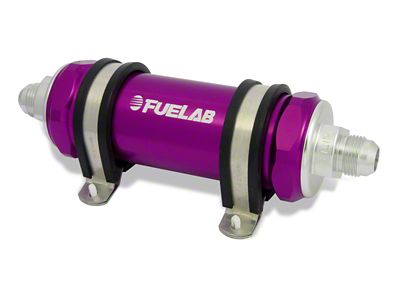 Fuelab 828 In-Line Fuel Filter Long -12AN In/Out 6 Micron - 82834-4