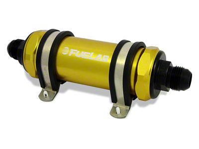Fuelab 828 In-Line Fuel Filter Long -12AN In/Out 6 Micron - 82834-5