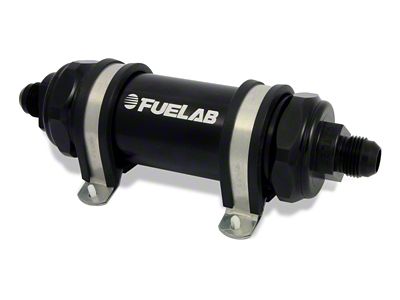 Fuelab 828 In-Line Fuel Filter Long -8AN In/Out 10 Micron - 82802-1
