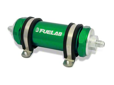 Fuelab 858 In-Line Fuel Filter Long -10AN In/Out 100 Micron - 85822-6