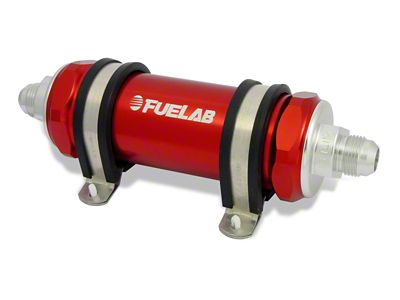 Fuelab 858 In-Line Fuel Filter Long -10AN In/Out 6 Micron - 85832-2