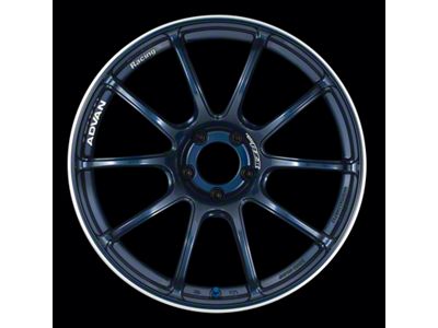 Advan RZII Indigo Blue and Ring Wheel; 18x10.5; 15mm Offset; 5x114.3mm Bolt Pattern; 73mm Hub Bore