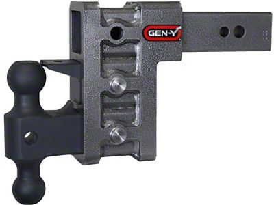Gen-Y Hitch Mega-Duty 32K Adjustable 2.50-Inch Receiver Hitch Dual-Ball Mount with Pintle Lock; 6-Inch Drop (Universal; Some Adaptation May Be Required)