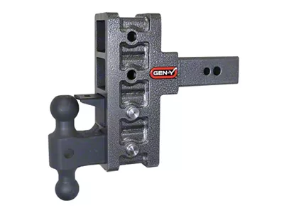 Gen-Y Hitch Mega-Duty 32K Adjustable 2.50-Inch Receiver Hitch Dual-Ball Mount with Pintle Lock; 6-Inch Offset Drop (Universal; Some Adaptation May Be Required)