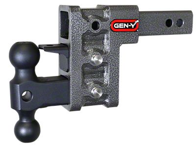 Gen-Y Hitch Mega-Duty 10K Adjustable 2-Inch Receiver Hitch Dual-Ball Mount with Pintle Lock; 5-Inch Drop (Universal; Some Adaptation May Be Required)