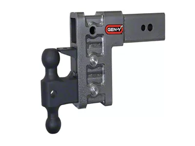 Gen-Y Hitch Mega-Duty 32K Adjustable 3-Inch Receiver Hitch Dual-Ball Mount with Pintle Lock; 6-Inch Drop (Universal; Some Adaptation May Be Required)