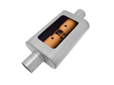 Gibson MWA Superflow Center/Center Oval Muffler - 4x9x14in/2.5in Inlet/2.5in Outlet - BM0107