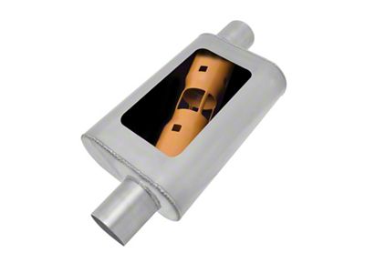Gibson MWA Superflow Offset/Offset Oval Muffler - 4x9x14in/3in Inlet/3in Outlet - BM0105
