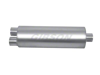 Gibson SFT Superflow Dual/Offset Round Muffler - 8x24in/2.5in Inlet/3in Outlet - 758250S