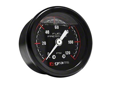 Grams Performance 0-120 PSI Fuel Pressure Gauge; Black (Universal; Some Adaptation May Be Required)