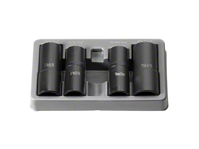 Grey Pneumatic 1/2-Inch Drive Deep Length Flip Impact Socket Set; 6-Point; 4-Piece