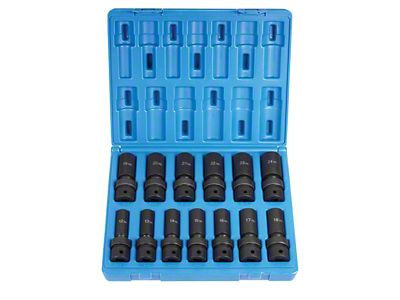 Grey Pneumatic 1/2-Inch Drive Deep Length Metric Universal Impact Socket Set; 6-Point; 13-Piece