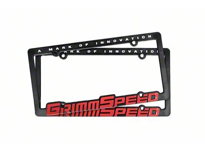 GrimmSpeed License Plate Frame - Red Text Pair - 111050