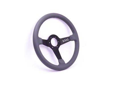 Grip Royal Brute Steering Wheel; Grey Leather (Universal; Some Adaptation May Be Required)