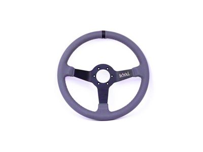 Grip Royal Brute Steering Wheel; Grey Perforated Leather with Black (Universal; Some Adaptation May Be Required)