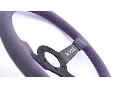 Grip Royal Brute Steering Wheel; Grey Suede with Purple (Universal; Some Adaptation May Be Required)